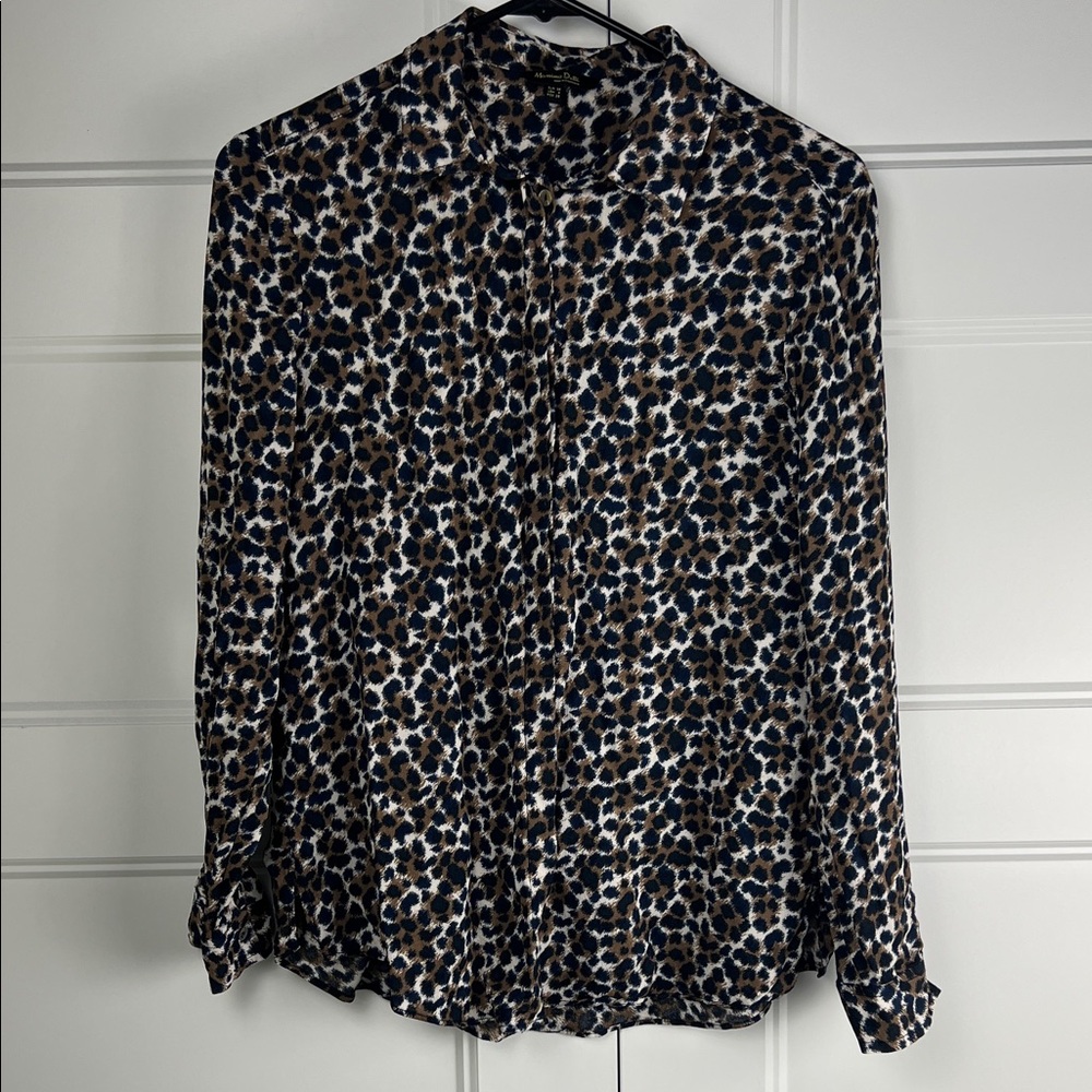 Massimo Dutti Leopard Print Button Down Shirt - image 2